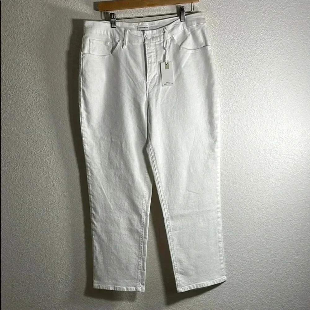 NWT⛱️Good American - White Straight Leg Jeans - 32/14